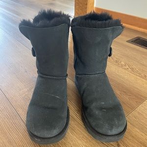 UGG Bailey Button Boots - Black, Size 10